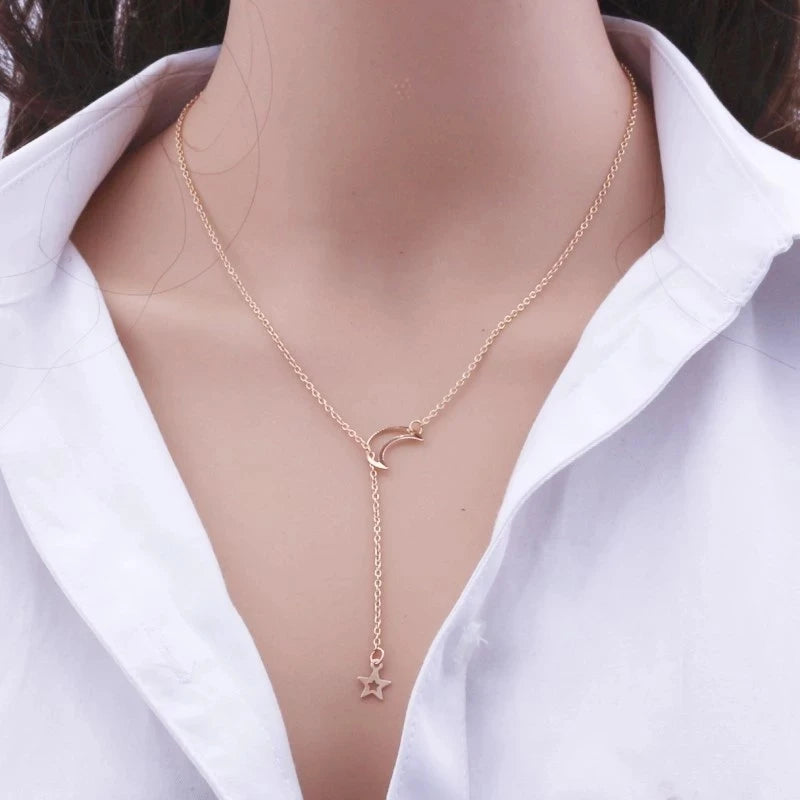 Moon and star necklace