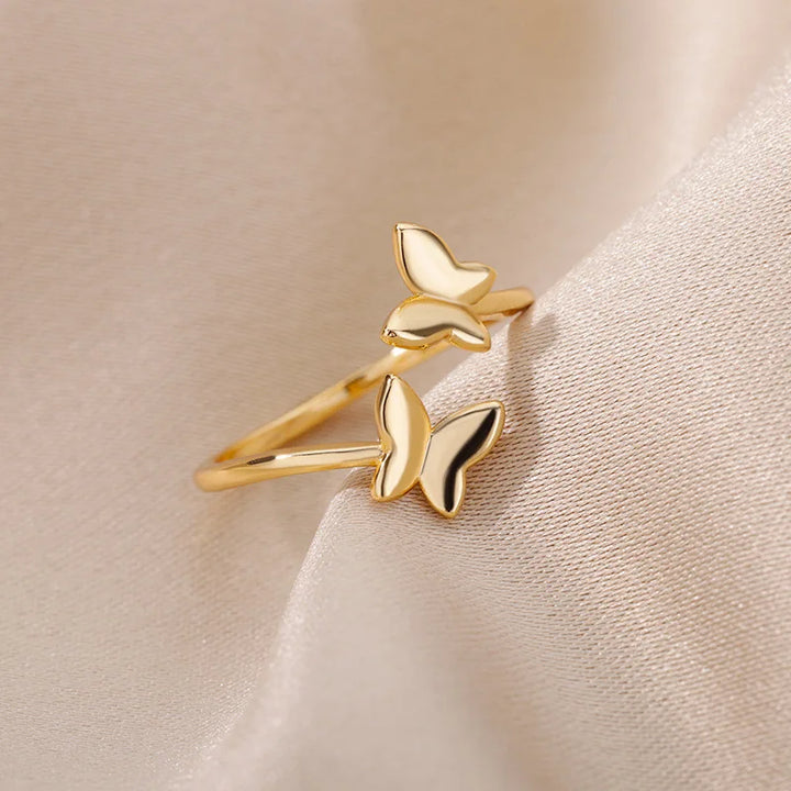Butterfly gold ring