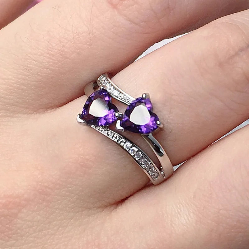 Double heart ring