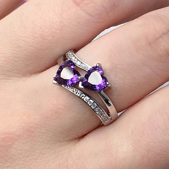 Double heart ring