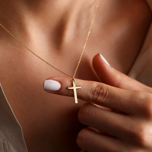 Huge gold cross necklace
