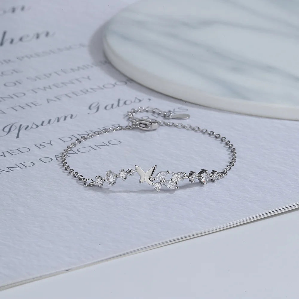 Silver butterfly bracelet