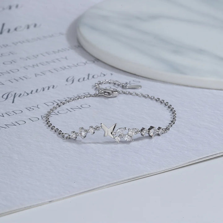 Silver butterfly bracelet