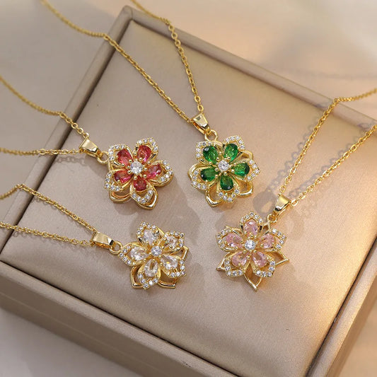 Gold flower necklace