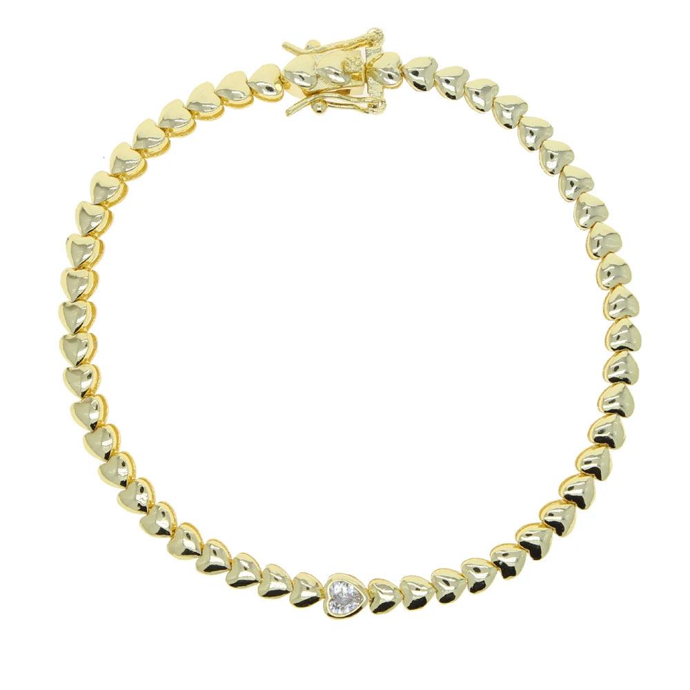 Heart tennis bracelet