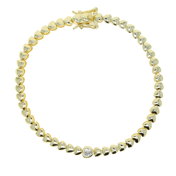 Heart tennis bracelet