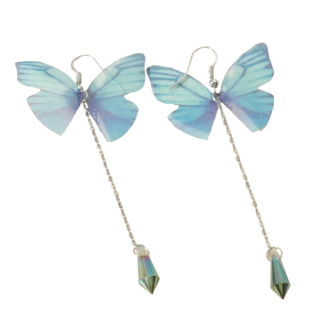 Blue butterfly earrings