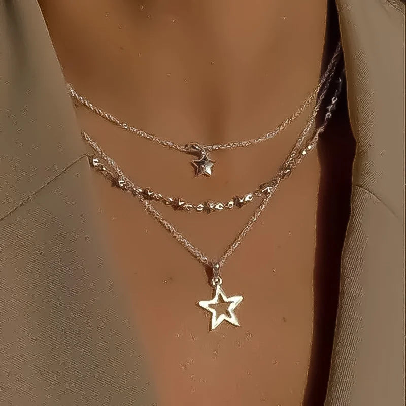 Gold star necklace