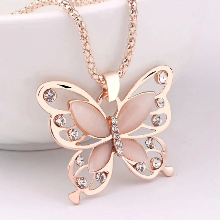 Butterfly rose gold necklace