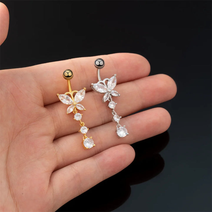 Butterfly navel ring