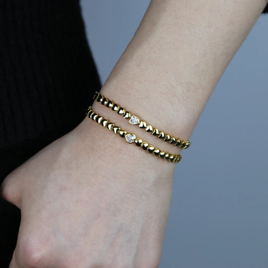 Heart tennis bracelet