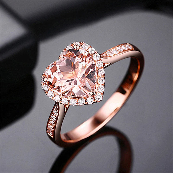 Rose gold heart ring