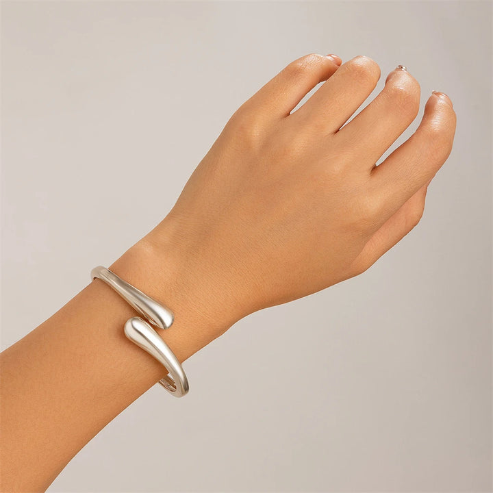 Silver cuff bangle bracelet