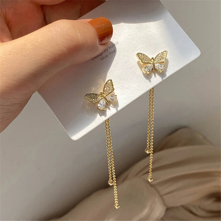 Gold butterfly earrings