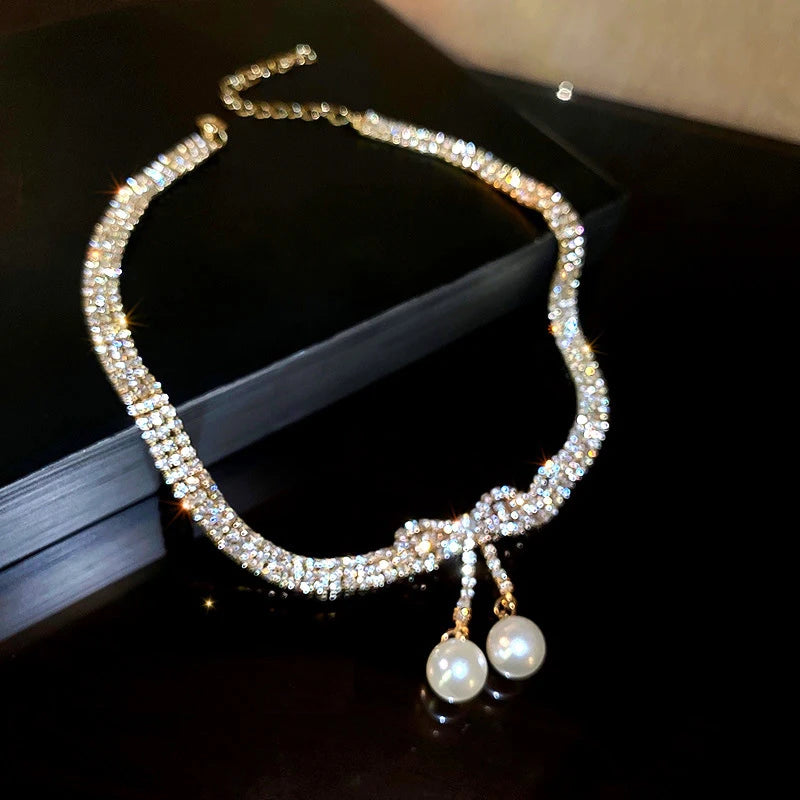 Butterfly pearl necklace