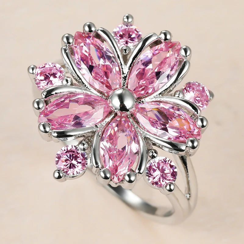Flower wedding rings