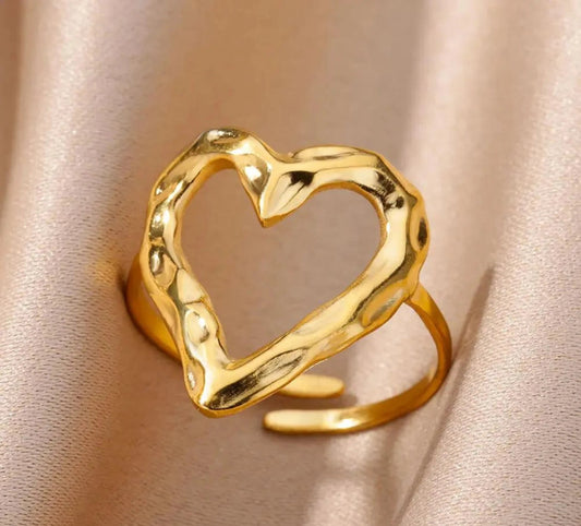 Gold ring hearts